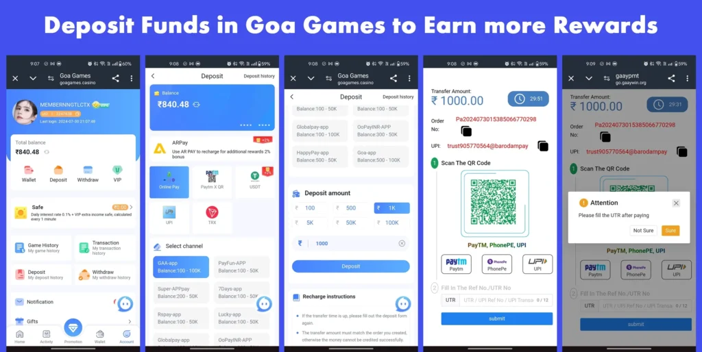 How to Deposit Money in Goa Games