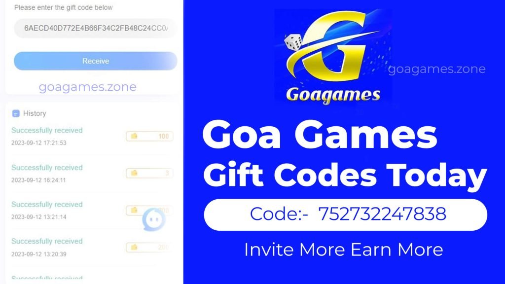 goa games gift codes today